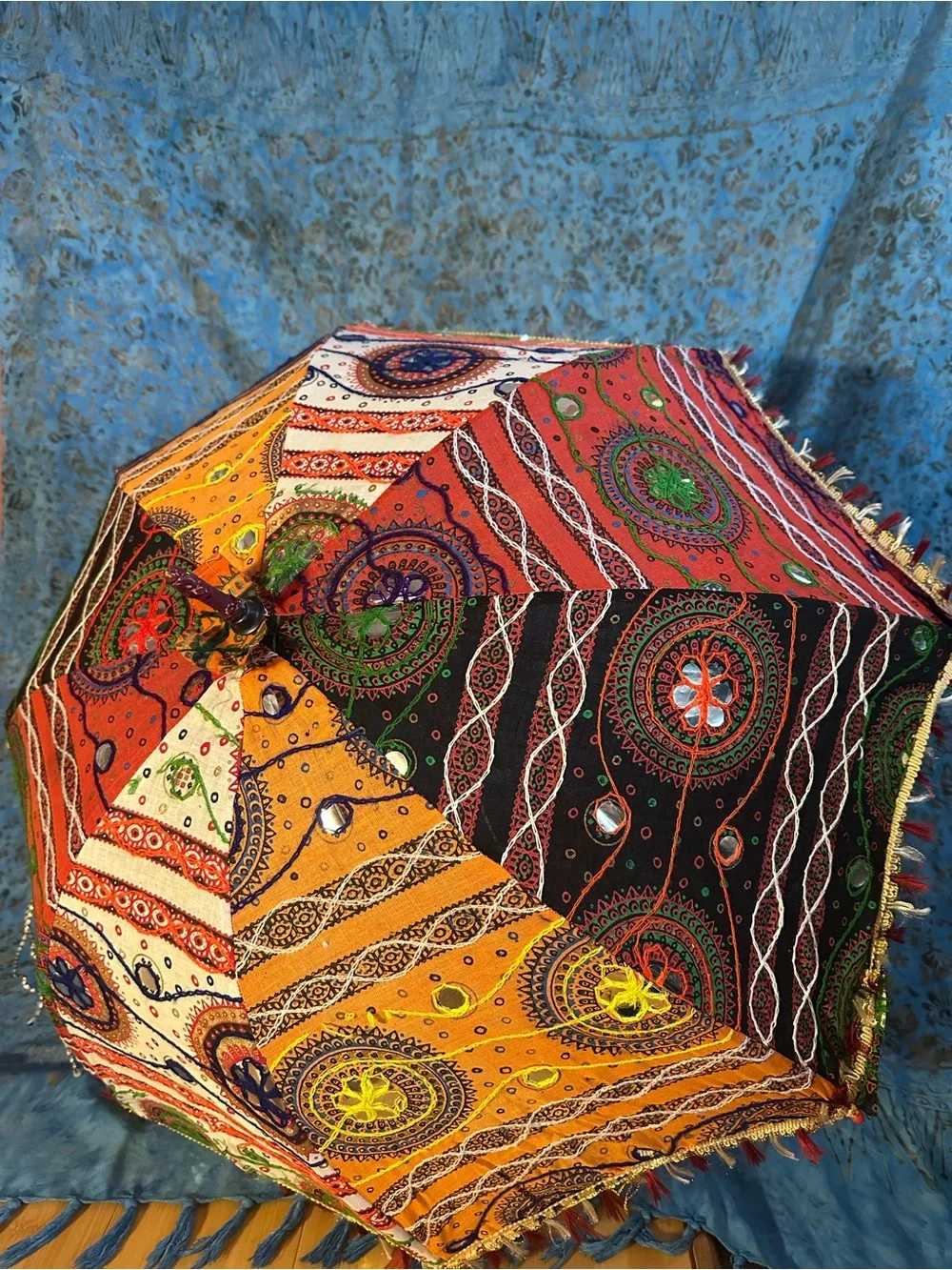 Handcrafted Multicolor Bohemian Decorative Umbrella - Unknown Brand